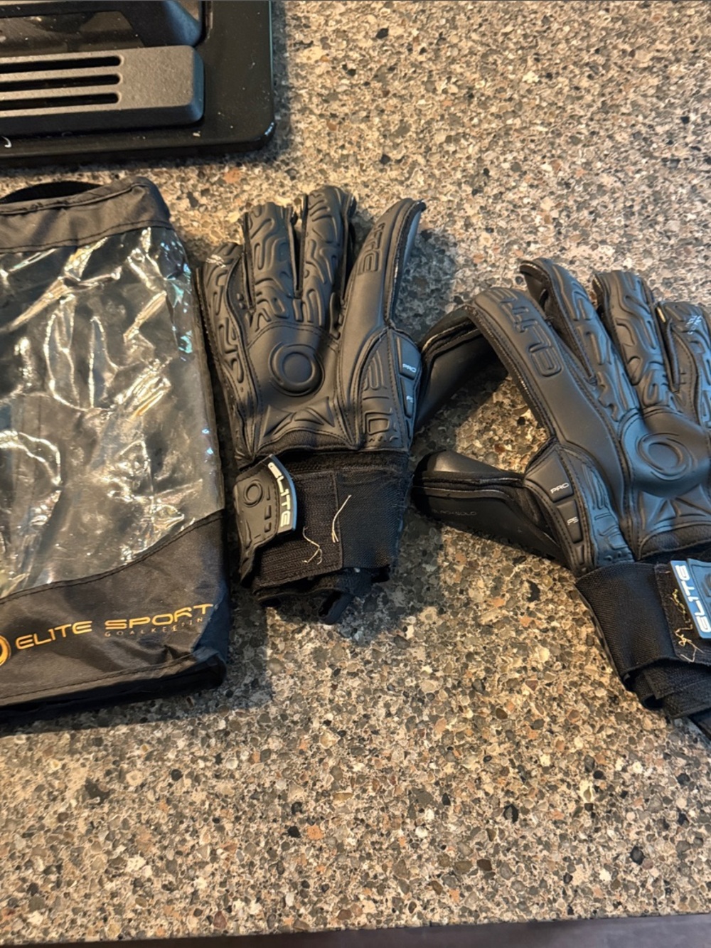 Black Goalkeeper Gloves with Protective Padding